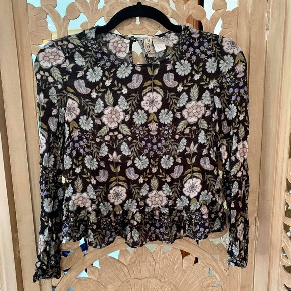 Divided Tops - Divided Nouveau Floral Peplum Blouse